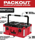 Heavy Duty Packout Tool Box For 22 Inch Modular Storage System With Organizer Tray And Metal Reinforced Corners Polymer Construction Compatible With 48-22-8425 Stackable Durable Carry Handle Designed For Tough Jobs