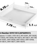 2-Pack AP5609551 8 By 7 Inch Light Cover Replacement for bathroom vent fan, dimensions with part number visible