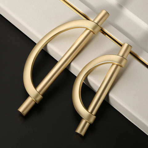 Brushed Gold Cabinet Pulls 5 Inch 128mm Hole Centers 10 Pack Handles For Kitchen Cabinets Cupboards Drawer Pulls Hardware Durable And Easy To Install