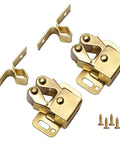 Gold Double Roller Cabinet Latch Set with Spring Catch for cabinets, includes screws, easy install, durable gold finish