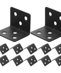 12pcs L Shaped Shelf Brackets With Screws Cold Rolled Steel Corner Mounting Supports shown on white background