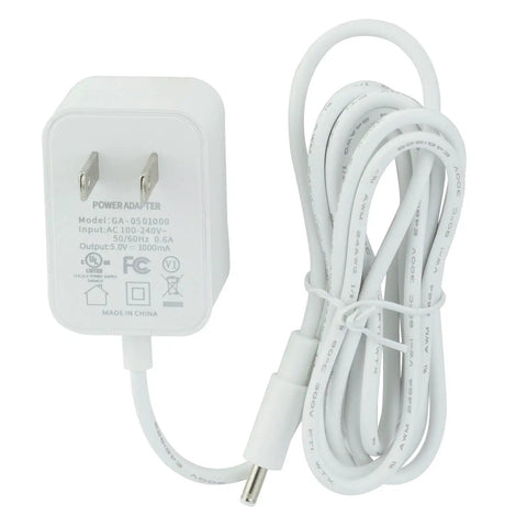 Replacement Power Cord For Rest Sound Machine Night Light 5V 1A Barrel Plug 5ft White AC Adapter Cable with plug and coiled cord