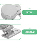 Heavy Duty Glass Door Hinges For 3-6mm Glass Thickness, Zinc Alloy Silver Finish, Seamless Opening And Smooth Operation, No-Fuss Cabinet And Shower Door Hardware For Bathroom, detail view