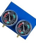 Two Cylinder Motorcycle Vacuum Gauge Balancer For Carburetor Synchronization No Tools Needed Easy At Home Tuning Tool With Dual Gauges Durable Mechanic Grade Quick Sync For Twin Carb Bikes, blue case