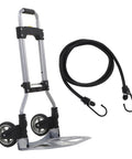 Badass Heavy Duty Foldable Hand Truck With Two Wheel Mobile Platform And Roll Smooth As Butter Silent Casters 154 Lb Capacity with bungee cords