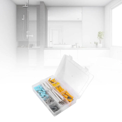 DIY Friendly Self Tapping Screw Kit With Anchors, 200 Pieces, 10 Sizes And 4 Colors, Stainless Steel Hardware Set in storage box