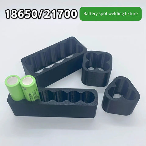 Pro Grade Spot Welder Stanchion Kit Featuring Heavy Duty Electrode Clamps Built Tough For 18650 Lithium Ion Battery Pack Assembly; battery spot welding fixture with 18650 cells.
