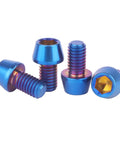 4 Pack Rock Solid Grade 5 Titanium Allen Hex Tapered Socket Head Cap Screws M6 X 10 16 20 25 30 35 Millimeter Mix Burnt Blue Finish.