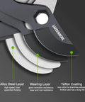 Close-up of Beefy Heavy Duty Telescoping Loppers With SK5 High Carbon Steel Blade detailing layers and Teflon coating.