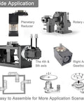 PGFUN hollow rotary actuator with rotating platform; shows planetary reducer, rotary axis, and right-angle gearbox.