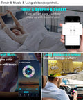 Under Cabinet LED Lighting Kit With Dimmable Brightness And Music Sync, WiFi Smart Control, app interface, and usage scenarios