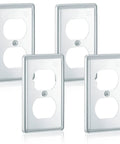 4 Pack Metal Electrical Box Covers 4x2 Inch Rectangular Receptacle Covers for Exposed Outlets, heavy duty galvanized steel.