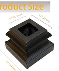 Flat Base Baluster Shoes For Half Inch Square Railings With Screws Satin Black Finish Set Of 30 showing product dimensions