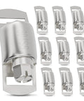 10 Pack Stainless Steel Hose Clamp Fasteners for DIY Projects in a set, highlighting durable metal screw worm gear design