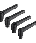 4 Pack Clamping Lever Adjustable Handles With M4 Female Thread Level Hand Knobs And Quick Release Black for Precision Workholding