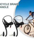 Waterproof E Bike Brake Lever And Grips Set With Power Off Cutoff, aluminum alloy, 22.2mm clamp, shown with mountain biker