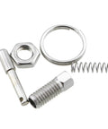 Heavy Duty M6 Stainless Steel Spring Indexing Plunger With Pull Ring Quick Release To Keep Things Locked Down Without Any Drama For Beefy Workshop Clamps And Jigs components including pin, nut, ring, and spring.