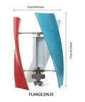 Rugged 100W Vertical Wind Turbine Generator Kit For Boats Cabins And Terraces 12V And 24V Operation Three Blade Durable