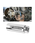Top Tier Offset Oxygen Sensor Socket 7/8 Inch And 22 Millimeter with wire gate, chrome vanadium steel, for side access engine repairs.