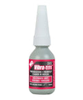 Permanent Strength Red Anaerobic Threadlocker Locks Down Threaded Fasteners In High Vibration And Shock Environments Keeps Them From Loosening Prevents Leakage Stops Rust Lock And Wobble In A Handy 10ml Bottle on white background.