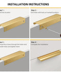 Installation of 10 Pack 7 1/2 Inch Matte Gold Finger Pulls For Cabinets And Drawers, Brushed Brass Edge Pull Handles