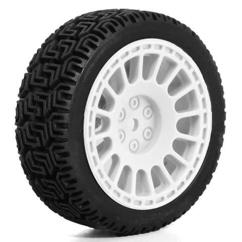 RC Car Upgrade Kit 68mm Rubber Tires And Wheels For 1/10 Scale RC Cars Built To Beef Up Performance On XV01 XV02 TT01 TT02 And Similar Models Durable Easy Install Great For Street Dirt And Racing Fun Silver