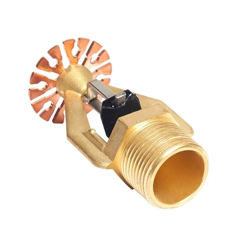 One Inch Dn25 Fast Response Pendent Fire Sprinkler Head Shuts Down Blazes Quick With Automatic Glass Bubble Trigger And Fusible Alloy Core, gold finish