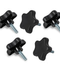 5 Pack 5/16-18 Inch Knobs With 1-Inch Threaded Studs, black plastic thumb screw knobs for woodworking and tool use