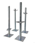 4 Pack Adjustable Leveling Jacks With Base Plate For Baker Style Scaffolding Rock Solid Screw Jacks in silver, various heights