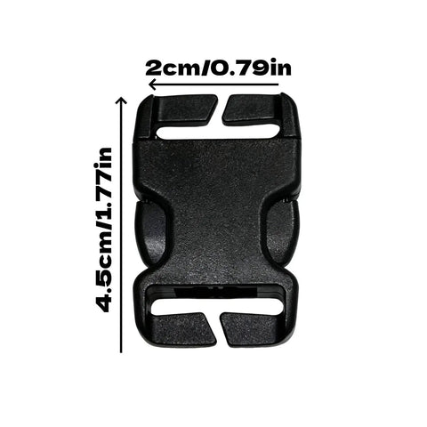 Front view of Notched Quick Release Buckle Set 8 Pack No Sew Bag Clips Replacement Plastic Fasteners for Backpacks Straps and Outdoor Gear Repair