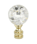 Crystal Ball Lamp Finial Cap For Lampshade Harp Top 1/4-27 Thread Gold Tone Metal Knob Screw Cap With Dope Clear Crackle Crystal