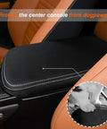 Lexus NX Center Console Armrest Cover 2015-2021 Full Coverage Protector for NX200t NX300h NX300 Black With White Stitching