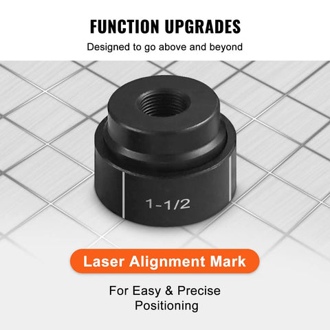1-1/2 inch die from 10 Ton Hydraulic Knockout Punch Kit With Half Inch To Two Inch Conduit Die Set Puncher Six Dies Step Drill Bit Carrying Case