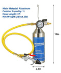 AC Flush Kit For Automotive Air Conditioning Cleaning, Pro Grade Home AC Flush Tool With 220 PSI Gauge, stainless steel tank, hose