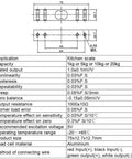 Diagrams and specifications for load cell in Two Pack Digital Load Cell Weight Sensor Kit With Screws And HX711 Module.