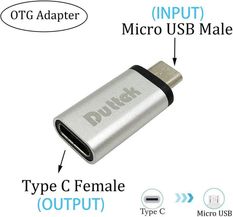 USB C To Micro USB OTG Adapter For Fast Data Transfer And Charging 480Mbps Compatible With FLIR One Pro and most devices