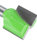 Close-up of a heavy-duty carbide tipped router bit from the Bottom Cleaning Router Bits Kit, 1/4 inch shank, 21/32 inch diameter.
