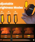 Adjustable brightness modes on Giftable Amber Book Light With Blue Light Blocking Rechargeable 1600K Warm Amber Glow For Reading In Bed Kindle And E Reader Quiet Nighttime Light That Wont Wake Anyone Perfect Gift For Book Lovers
