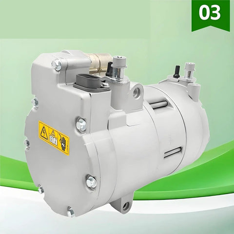 Heavy Duty Electric Hybrid AC Compressor For Bmw 530Le G38 X5 F15 I3 I8 R134a Climate Control Replacement side view image.