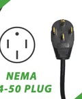 NEMA 14-50 plug for Tesla NACS Level 2 EV Charger With 40 Amp Output And Extra Long 40 To 50 Foot Cord Portable Home Charging