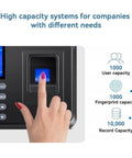User scanning fingerprint on Top Shelf Fingerprint Time Clock For Small Business Crew Lightning Fast Biometric Check In System.