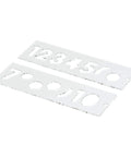 Clear Plastic Routing Template Set featuring block numbers 0-9, ideal for precise signage and router jobs, measures 2 1/4 inches tall.