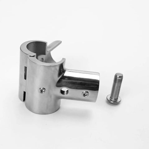 1 Inch Stainless Steel Boat Railing Tee Fitting, 90 Degree Tube Connector for Heavy Duty Marine Handrails with screw, polished finish