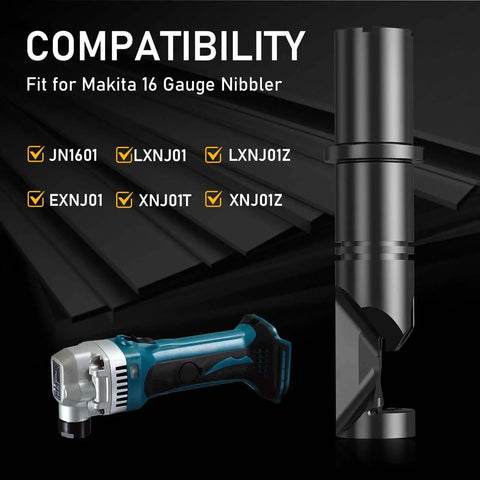 Die Holder For Electric Nibblers Heavy Duty Durable Replacement Part with compatibility list for various nibbler models.