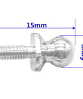 Close-up of stainless steel 8 Pack M3 Ball Head Screws Stainless Steel 15mm Long 6mm Ball Head 8mm Hex For Himoto Redcat RC Buggy