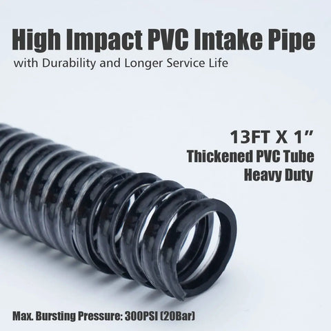 1 Inch ID PVC Suction Hose With Foot Valve Non Return Assembly 13 Foot Length All In One Pump Inlet Kit for shallow well pumps