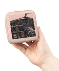 Pink Jewelry Travel Case With Plush Lining Ultra Compact 4 By 4 By 2 Inch Organizer For Rings Earrings And Necklaces