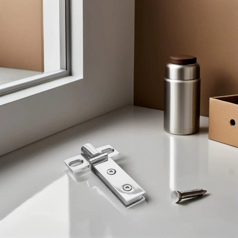 Heavy Duty Stainless Steel Glass Door Pivot Hinge For Shower, Concealed Double-Hole Bath Door Hinge on white surface