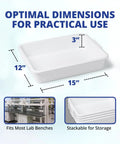 Polypropylene Lab Tray Autoclavable 15x12x3 Inches Multipurpose Containment Tray For Sterilizing And Drying Lab Gear And Equipment Chemical Resistant Durable Utility Tray For Organizing One Pack, 15x12x3 in