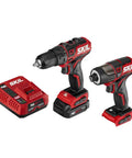 Two Tool Drill Combo Kit With Brushless 12V Drill Driver And One Quarter Inch Hex Impact Driver Includes PWR Core 12 Battery And PWR Jump Charger